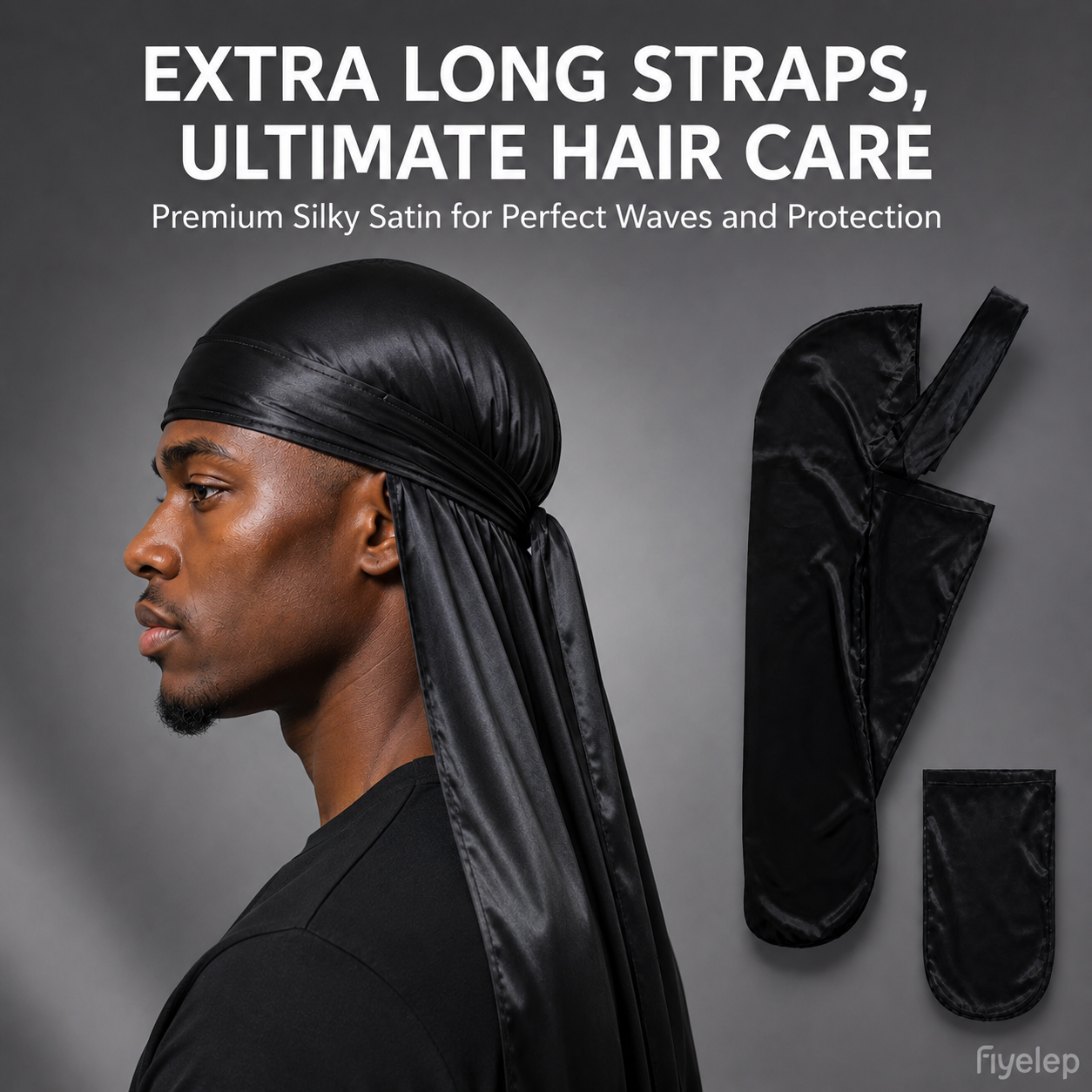 Double Du Satin Durag for Men | Premium Silky Wave Cap Headwrap for Locs, Braids, Waves & Overnight Hair Protection